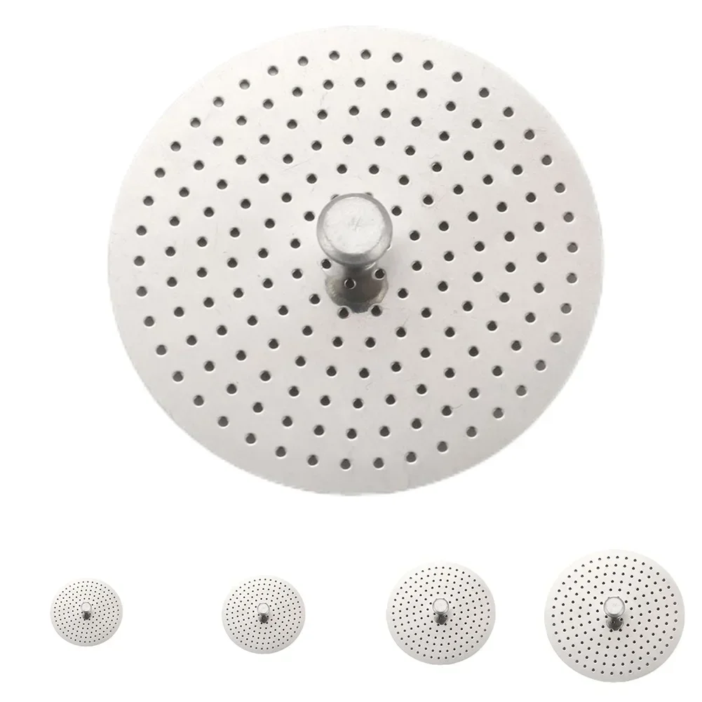4/6cup Stainless Steel Filter Espresso Tamper Filter Moka Pot Pressed Powder Reducing Filter For Mocha Pot Coffee Pot Replacemen