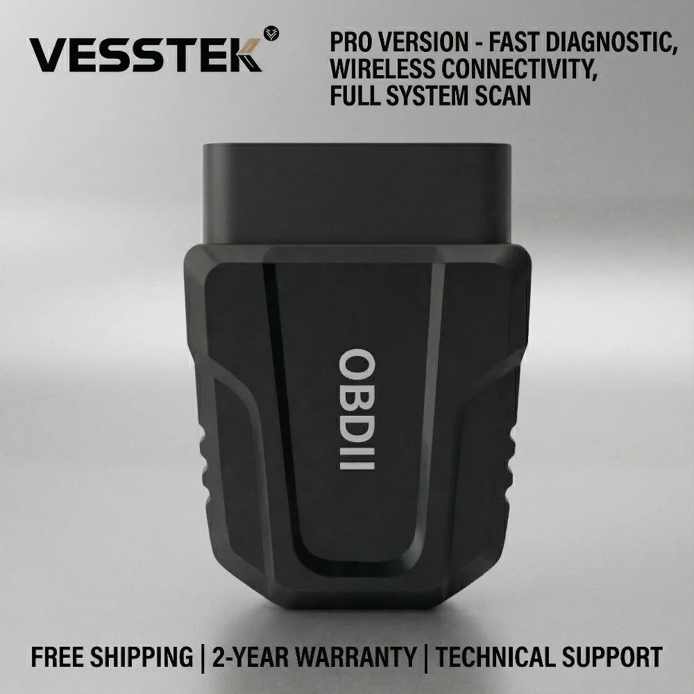 

Считыватель кодов VESSTEK V011 ELM327 Bluetooth 5,4 OBD2 сканер автомобильный диагностический инструмент автомобильный детектор чистый код ошибки неисправностей двигателя