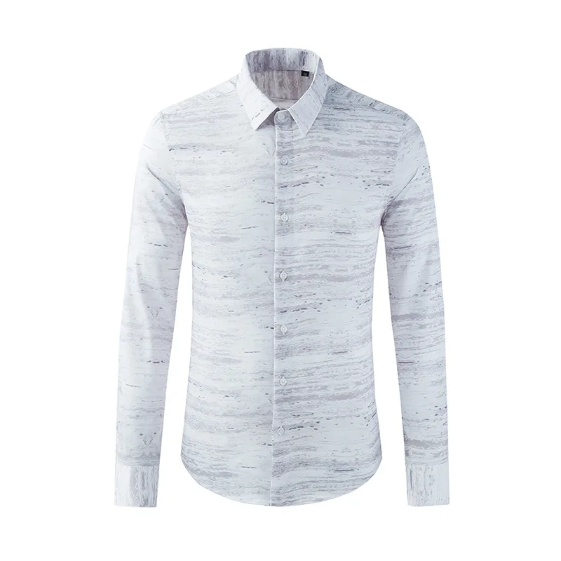 

Brand Men's Long Sleeve Shirts Slim Fit Casual Shirt Business Social Formal Dress Shirts Streetwear Party Banquet Party Blouse