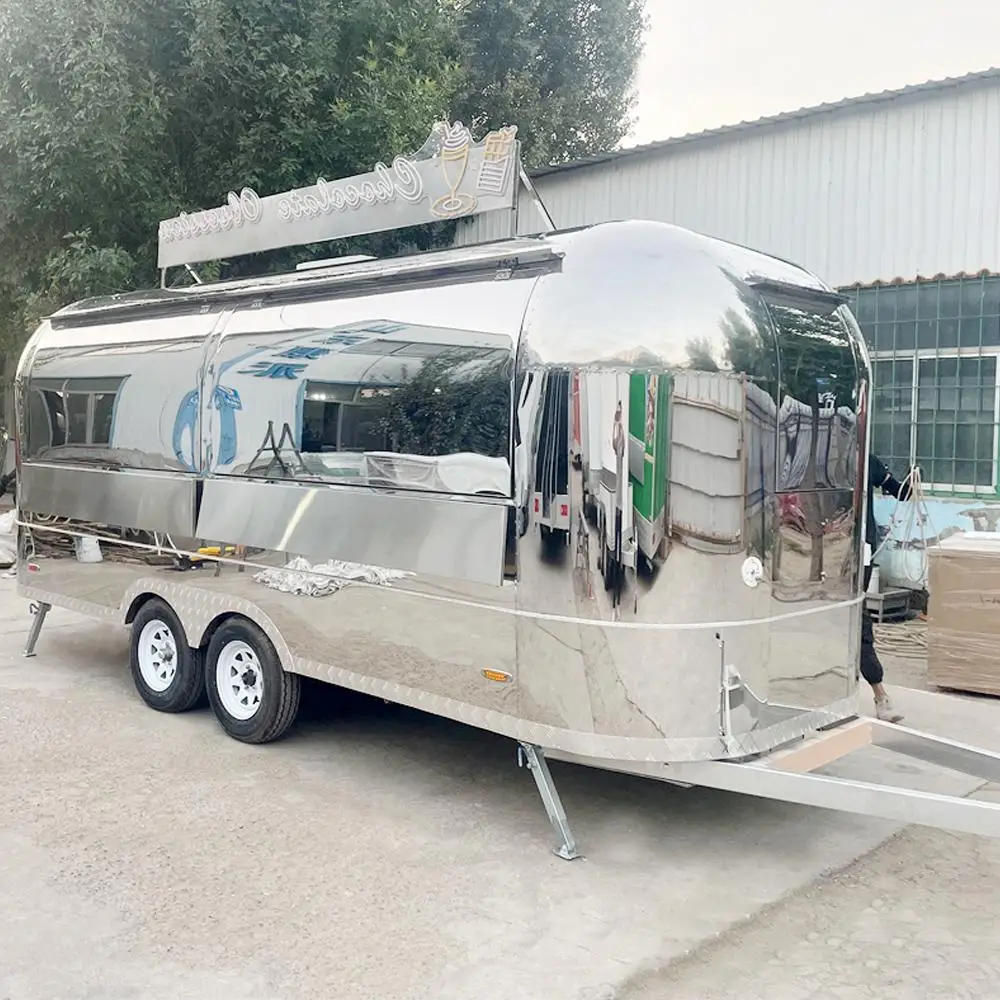 

Full Kitchen Customized Concession Trailer Coffee Hot Dog Ice Cream Catering Stainless Steel Food Truck for Sale