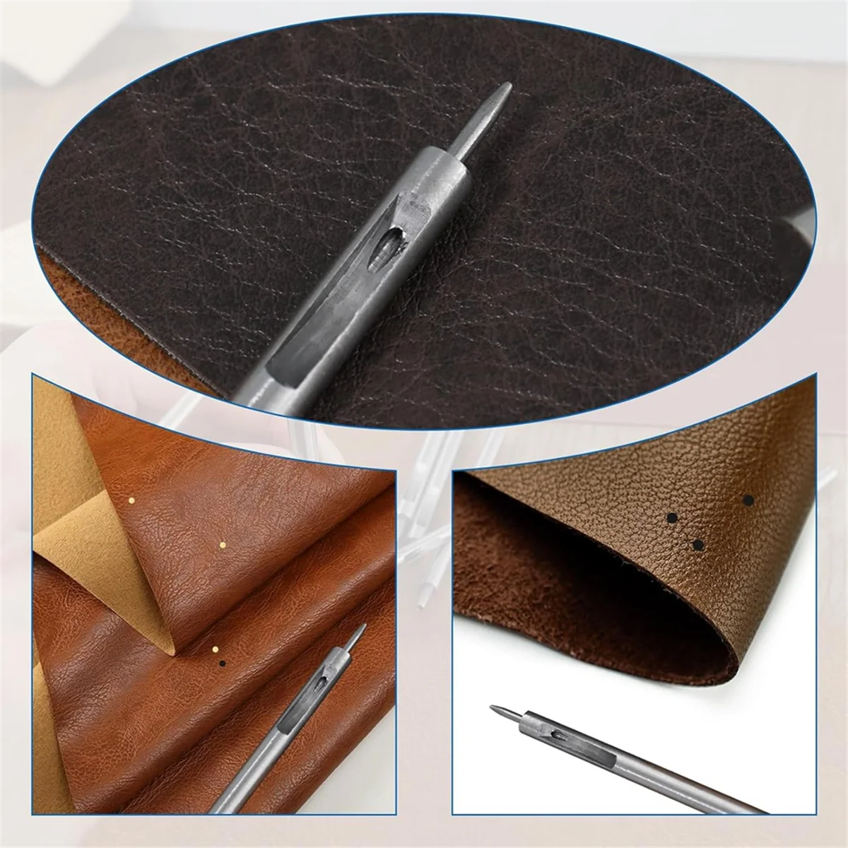 Conjunto de ferramentas Leather Hole Punch, Correia de relógio, Redondo, Cintos, Lona, 0,5mm-5mm, 10 peças