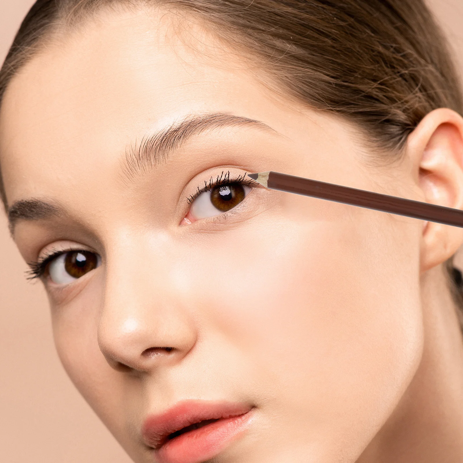 Crayon à sourcils étanche, Portable, double usage, Eyeliner, avec taille-crayon, outil de maquillage, 12 pièces