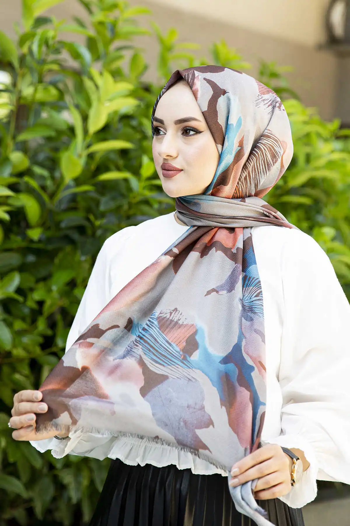 Cotton Pattern Shawl E-Winter Autumn 2021 Muslim Women Hijab headscarf islamic Turkey