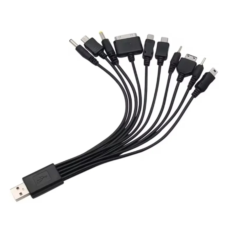 10 in 1 USB Adapter Cable USB to DC MINI Ttype c Micro Charger USB Cables Adapter Wire Cord  Universal USB Charger Cable