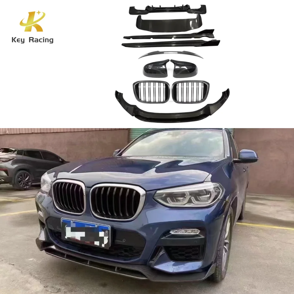 

Передний бампер для BMW X3 G01 из углеродного волокна, решетка для губ, крышка зеркала заднего вида, боковые юбки, задний диффузор, спойлер, аксессуары для авто