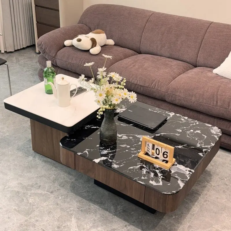 Super crystal stone square small apartment living room coffee table household high-end light luxury coffee table