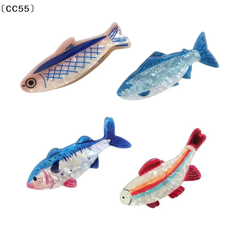 Acrylic Tropical Sea Fish Hair Clip Non-Slip Thick Hair Compatible Small Claw Hairpin Thin Hair Compatible All Hair Barret〔CC55〕