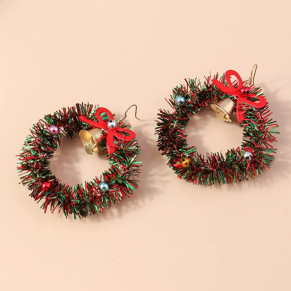 Merry Christmas Christmas Drop Earrings Party Festival Mix Styles New Year Earrings Xmas Tree Alloy Wreath Circle Earrings
