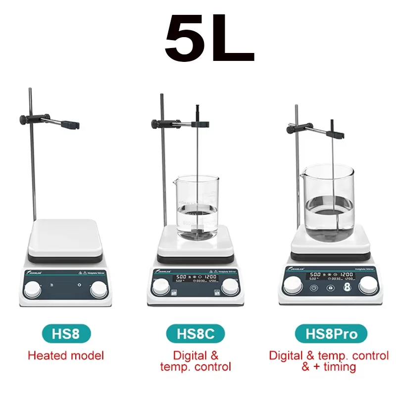 

JOANLAB Магнитная мешалка Лабораторный цифровой дисплей Отопление Термостатический магнитный миксер Горячая плита 5л 1500 об/мин