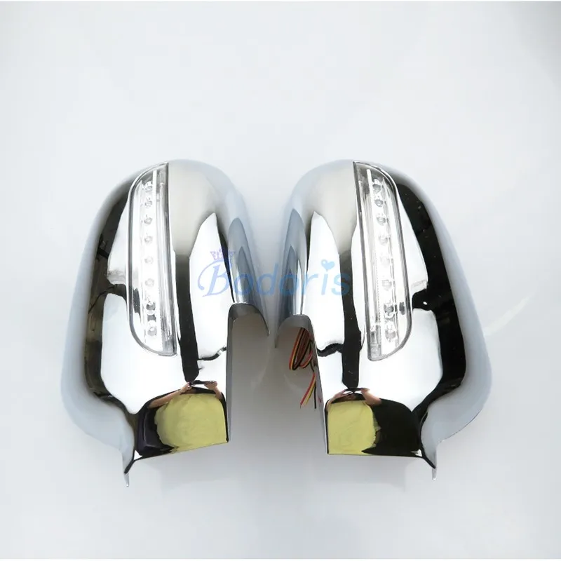 

For Hyundai Tucson 2005-2009 Side Door Mirror Cover Rear View Caps Shell Overlay With LED Lamps Chrome Car Styling Accessories