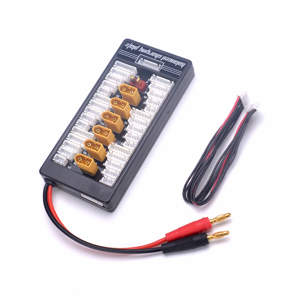 XT60 / T Parallel Charging Adapter Board 2-6s Lipo batteries Charger Plate for Imax B6 B6AC T-plug / 4.0mm banana connector