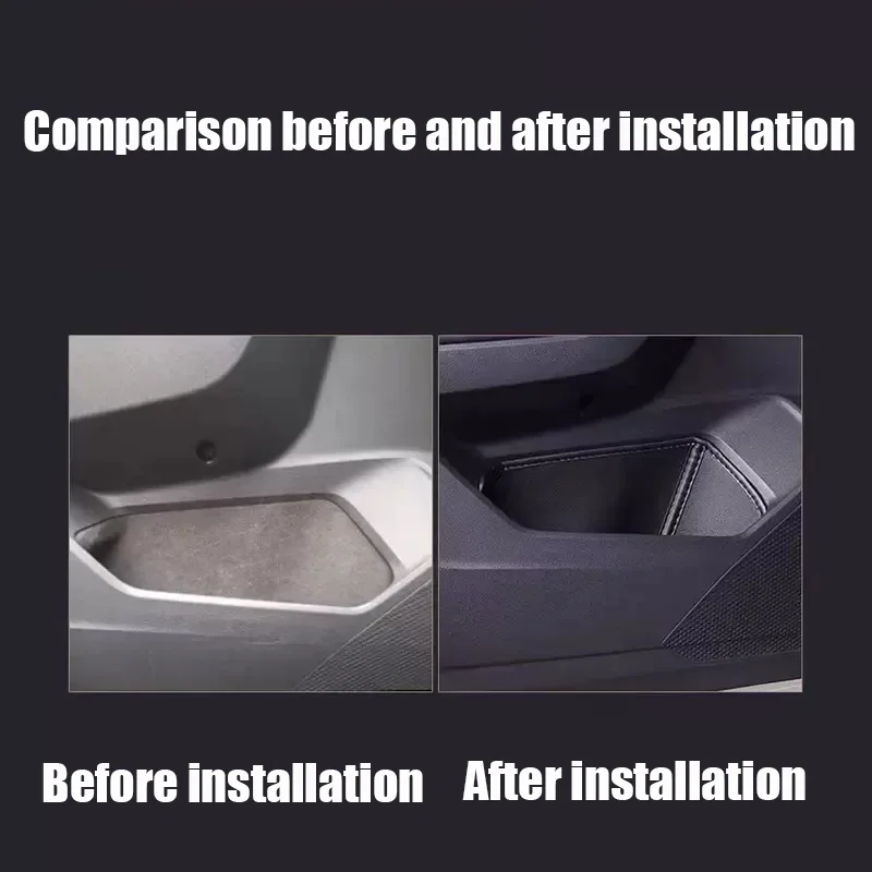 Door slot storage box mat made of leather material door armrest anti dirt pad for Volkswagen VW ID.4 ID4 2022 2023 2024