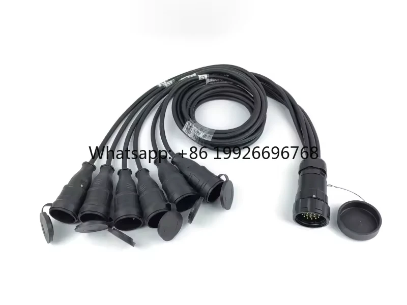 IP67 Waterproof Multi-Core Stage Snake Cable - 1-to-6 Channel Aviation Plug Splitter Cable for Outdoor Audio & Lighting