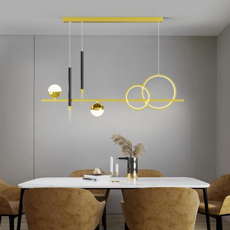 

Restaurant Pendant Lamp Modern and Simple Nordic Light Luxury Bar Table Lamp Household Long LED Dining Table Dining Hall