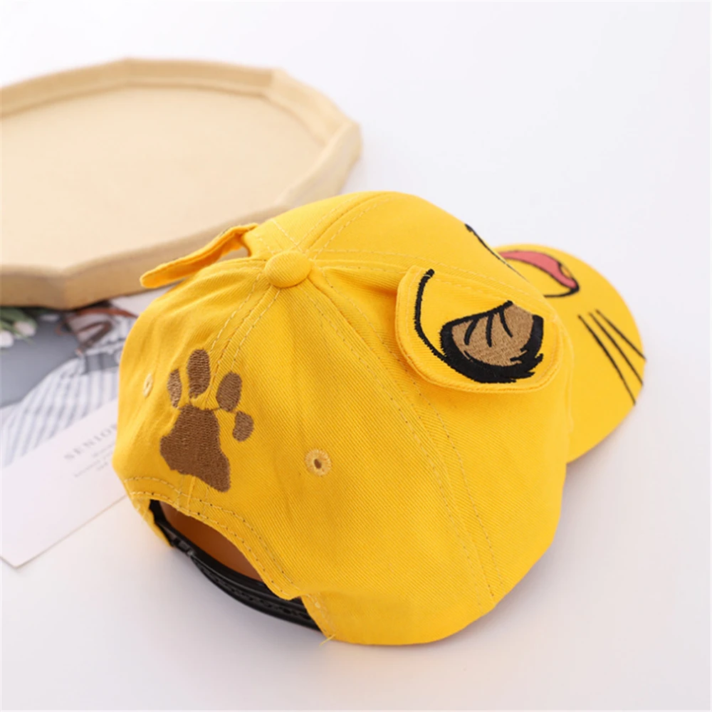 Summer New Children\'s Hat Spring and Autumn Sun Three-Dimensional Cartoon Embroidered Lion Style Baseball Cap