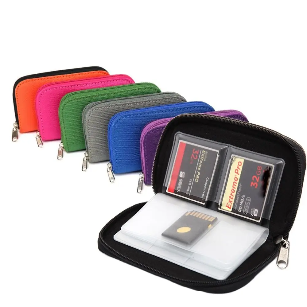 

22 Slots Memory Card Storage Bag With Zipper Game Accessories Carrying Case Holder CF/SD/Micro SD/SDHC/MS/DS Card Holder