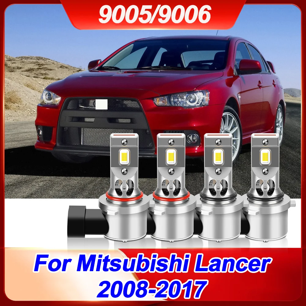 

For Mitsubishi Lancer 2008-2017 LED 9005 9006 Light Bulbs 20000LM Car Headlight Bulbs 6500K HB3 HB4 Automobile Lamps