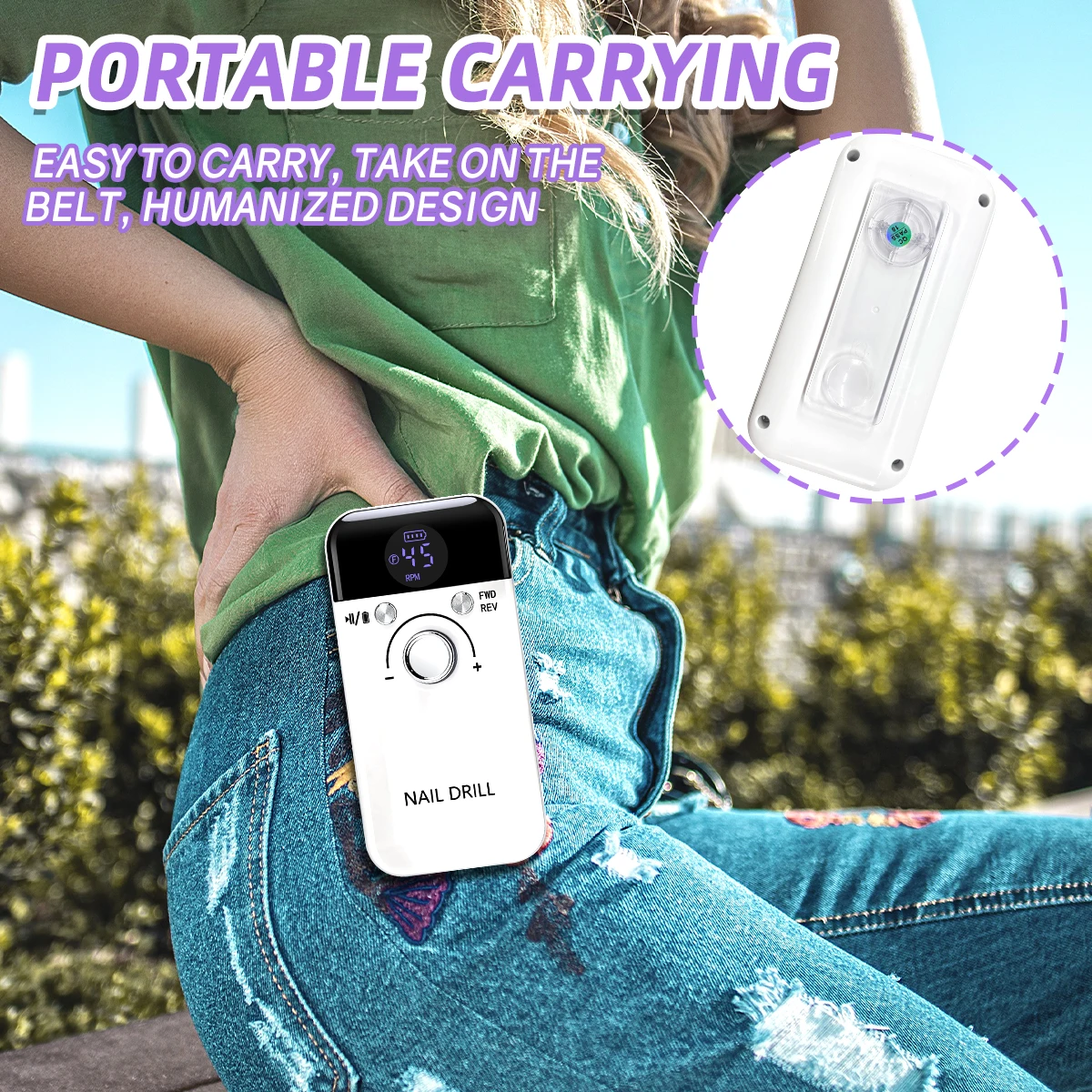 45000Rpm Elektrische Nagelboormachine Met Lcd-Display Oplaadbare Nagelvijl Nagels Accessoires Gel Nagellak Schuurmachine Laag Geluid