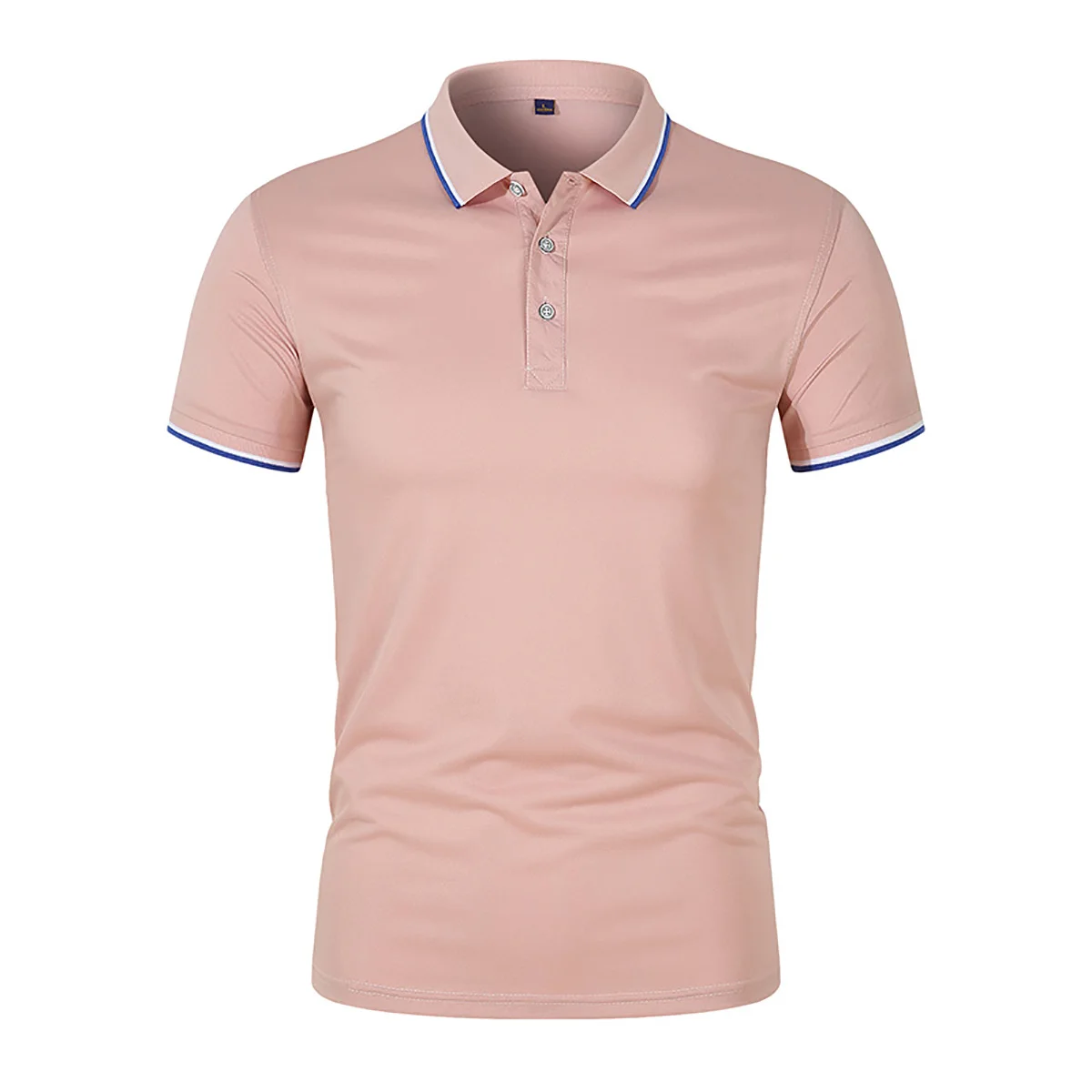 Men's Polo Short Sleeved T-Shirts Spring Summer Solid Color Lapel Clothing Blue Orange and Other Colors to Choose