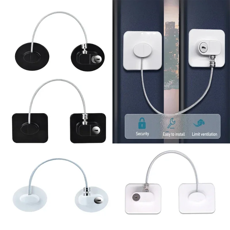 vvocci 1 Pc Stainless Steel Cable Protection Lock Strong Fix Child Safety Lock Cabinet Fridge Door Lock Kids Baby Home Window