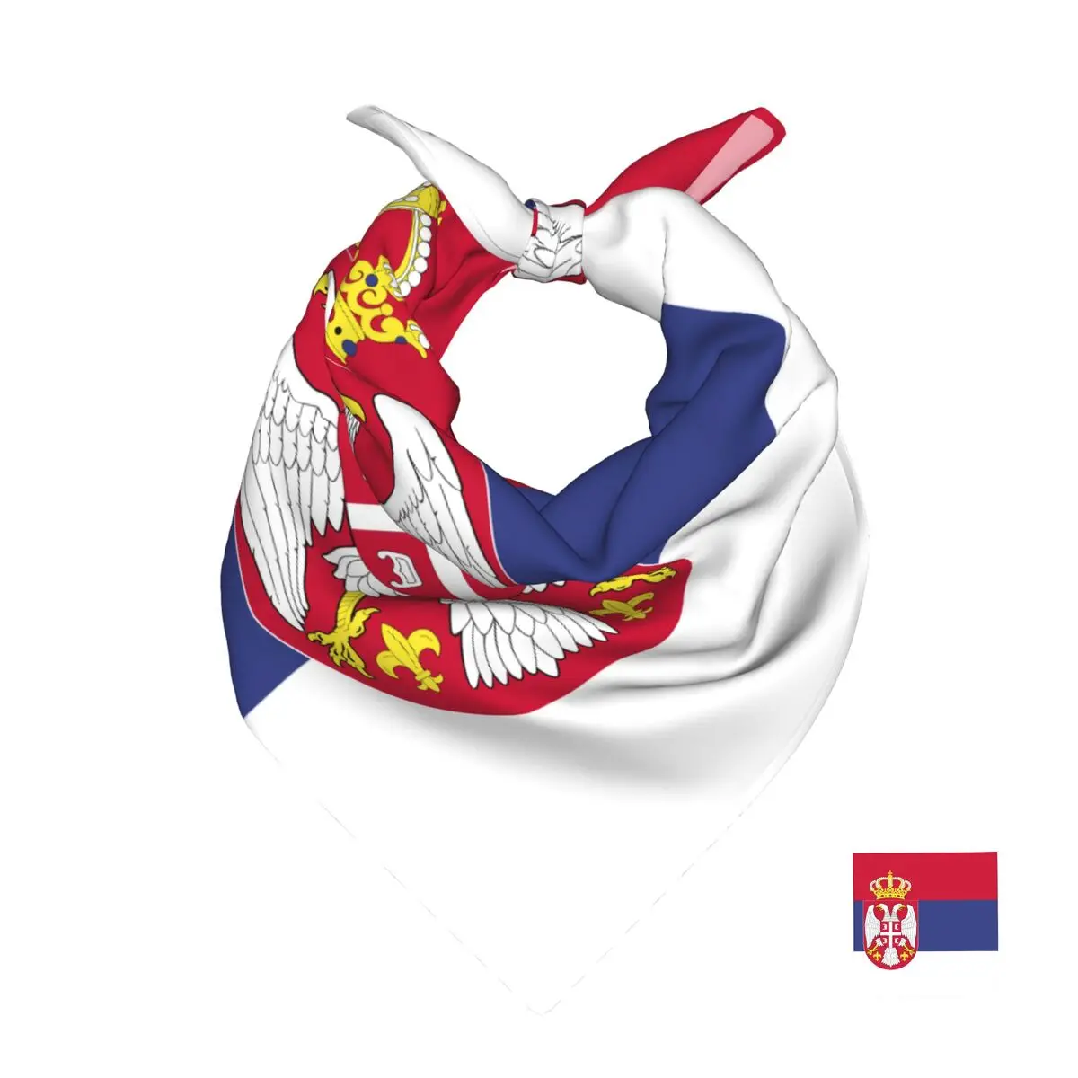

Serbian Flag Square Scarf Soft Breathable Daily Kerchief
