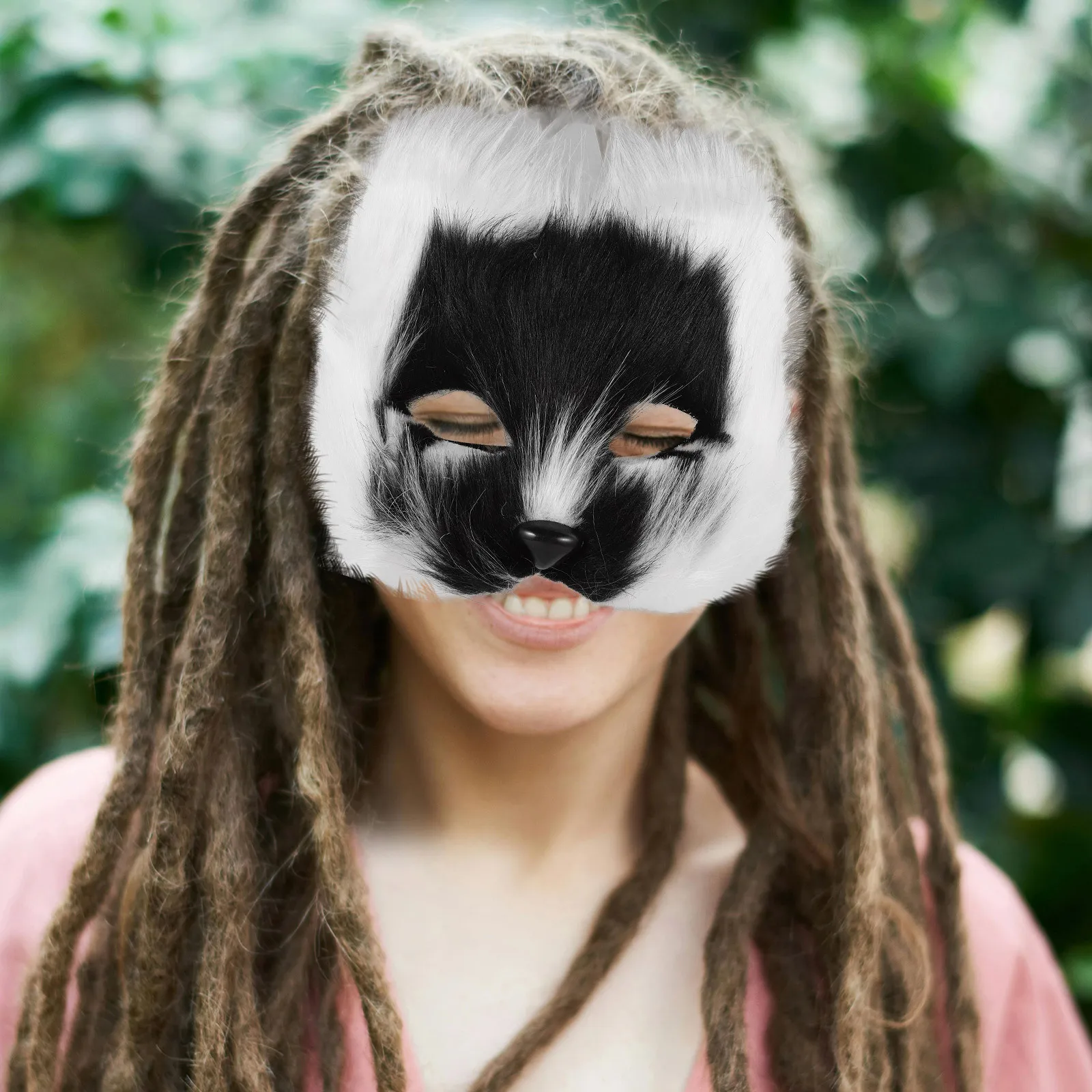 

Fox Half Mask Plastic Material Intricate Design Halloween Cosplay Masquerade Mask Party Accessory