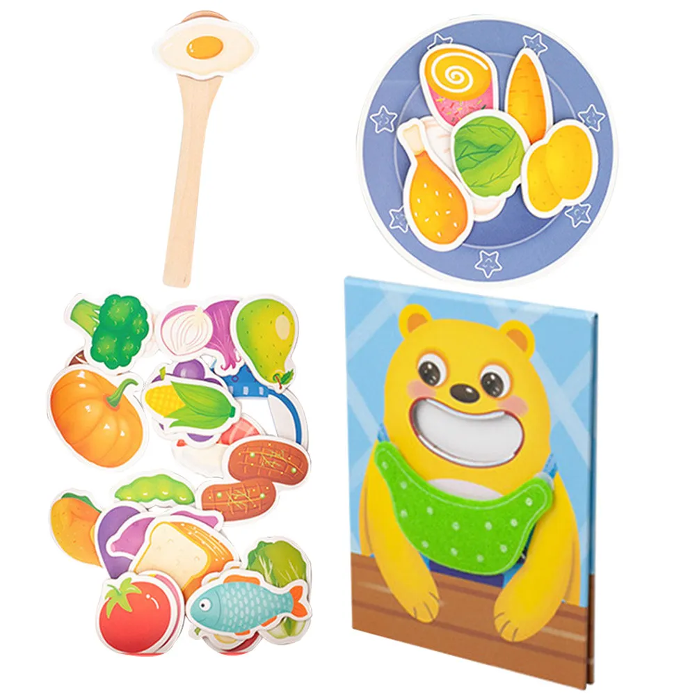 

Набор для кормления медвежонка: деревянная развивающая игрушка для малышей, ролевая игра, обучение дошкольников, развитие мелкой моторики