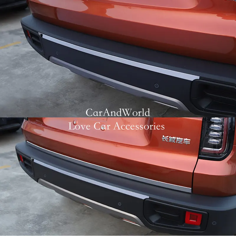 

Stainless Rear Trunks Bumper Decorative Strip Tail Door Edge Protector Trims Cover Car Accessories For GWM Haval DARGO 2021-2023