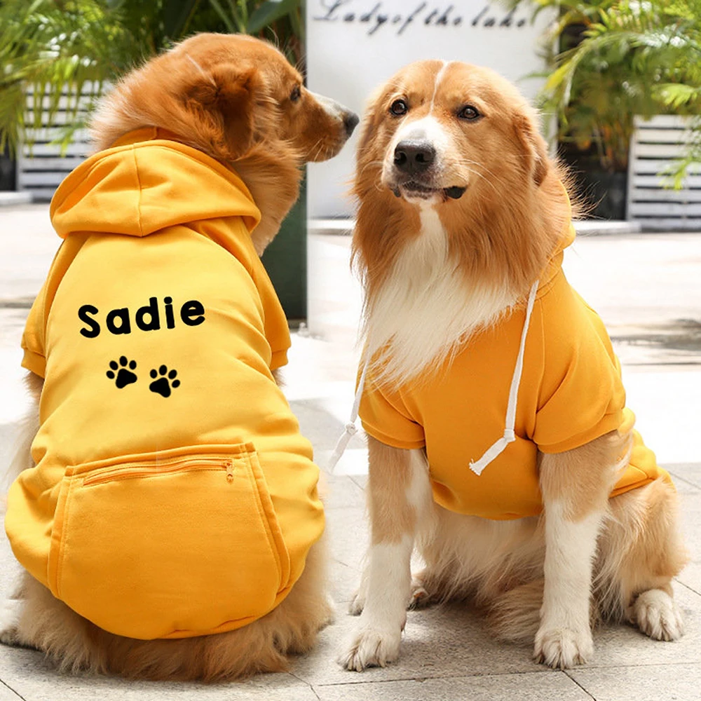 Personalized Name Pet Hoodie, Outdoor Dog Coat, Dog Sweatshirt, Puppy Clothing, Mom Gift, Custom Dog Jacket