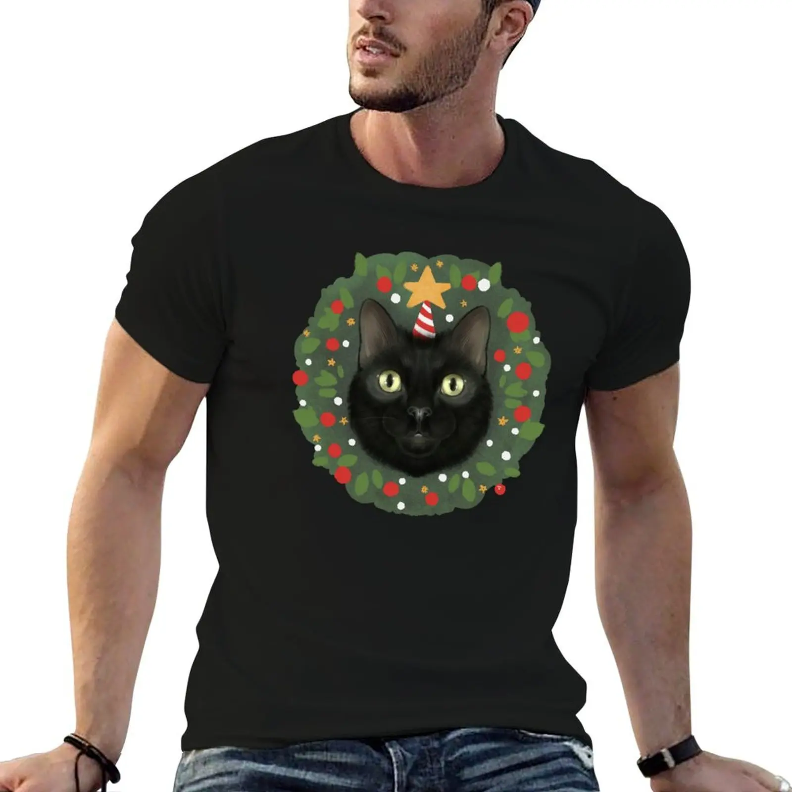 T-Shirt funny Ash man shirts t anime Cat Black Evans for t man shirts Holiday by Wreath
