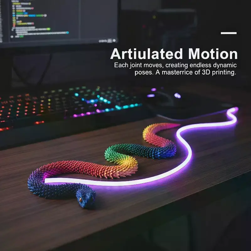 30cm Snake with 8.5cm Egg 3D Printed Realistic Art Piece for Simulation and Display