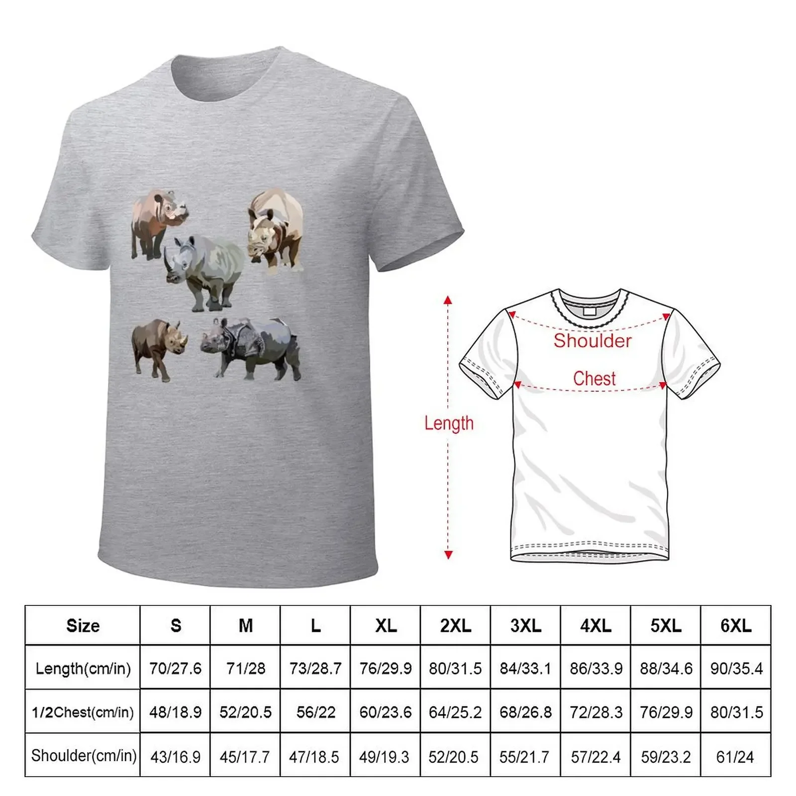 Rhino Species T-shirt sports fans oversized Blouse tees Men's t-shirt