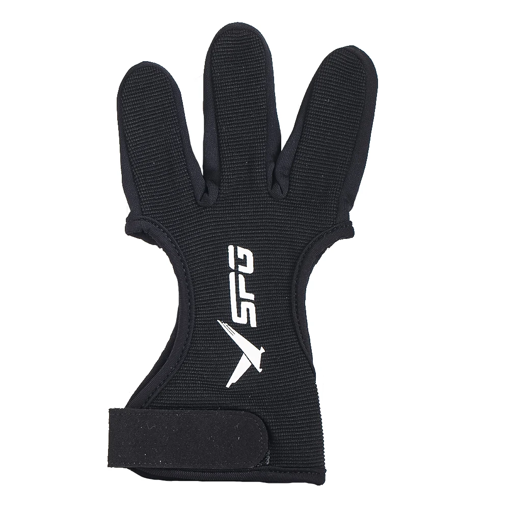 Archery 3 Finger Protective Shooting Glove Adjustable Strap Practice Glove for Recurve Compound Bow Training Gear Outdoor