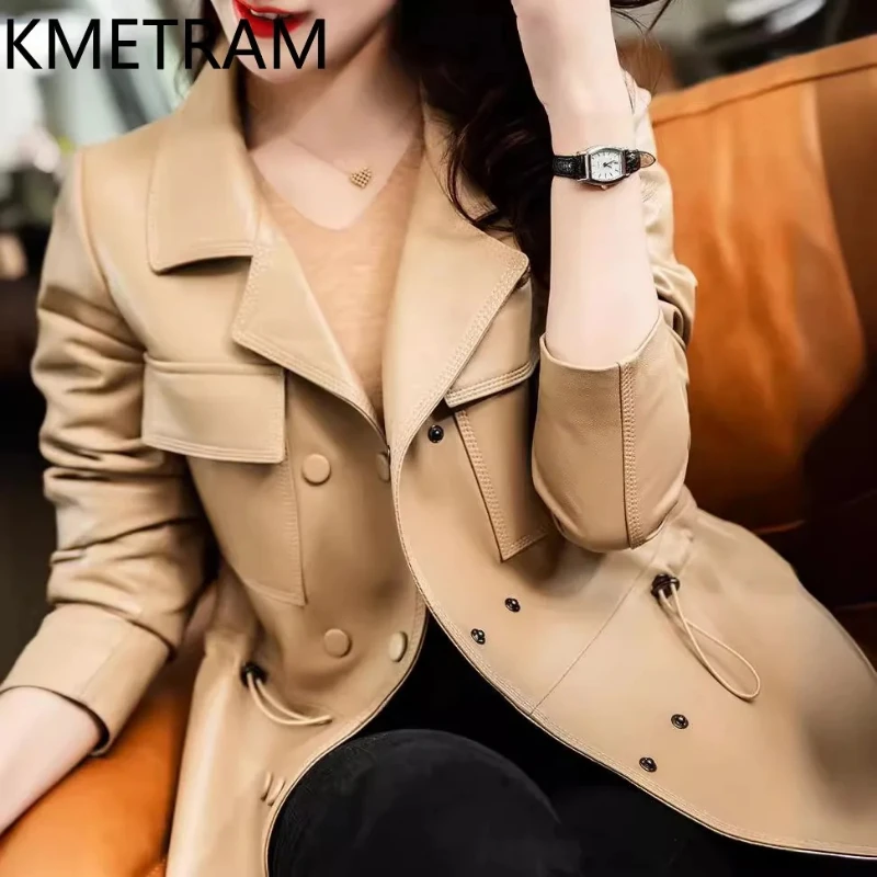 100% Real Sheepskin Jacket Woman High Quality Suit Collar Genuine Leather Jackets Women 2025 Autumn Ladies Clothes Chaquetas