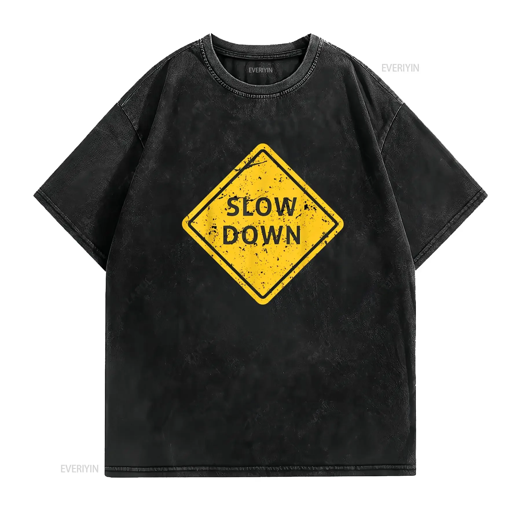 Road Signs Funny Traffic Halloween Costume Party T Shirt vintage Washed fashion Stylish Top For Everyday Wear Soft Comfortable
