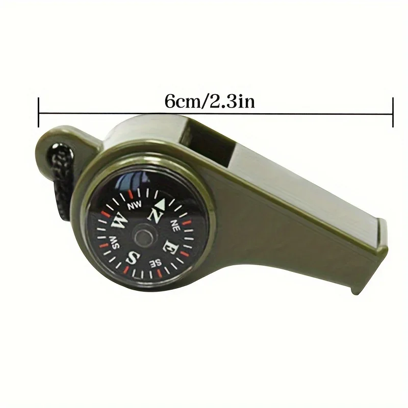 3-in-1 Emergency Lifeguard Compass thermometer Referee Cheerleading whistle, outdoor high-decibel portable key chain whistle