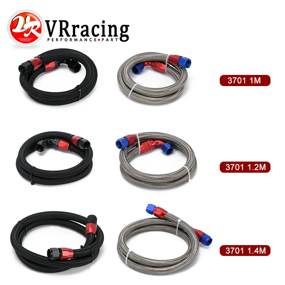 

VR - AN10 1M/1.2M/1.4M Stainless Steel Brained Oil Hose Line Hose Tube With 0Degree 90Degree Swivel Hose End Fitting Installed