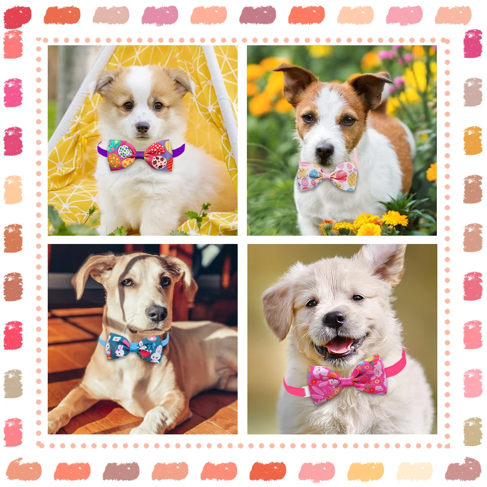 10pcs Cartoon Dog Bow Ties Pet Dog Cat Bowtie Collar Rabbit Style Supplies For Dog Daily Small Pet Bowties Dog Cute Accessories