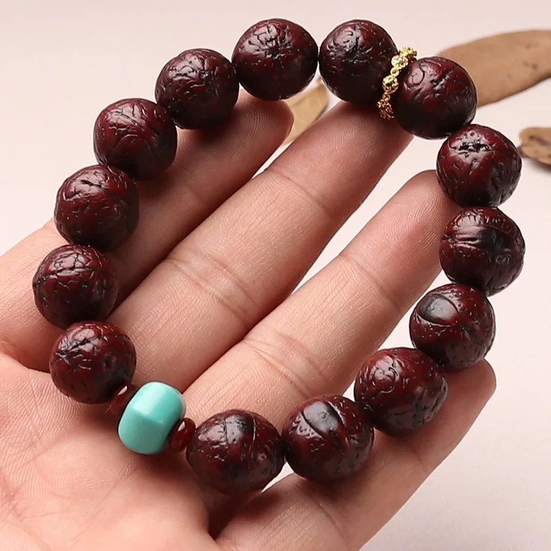 Vintage Phoenix Eye Bodhi Prayer Beads Bracelet: Tibetan Style Jadeized Handheld/Wristlet, Unisex Gift