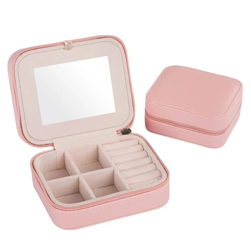 High-Grade Ladies Gift Jewelry Box 11x9x5.5CM Portable Jewelry Storage Box Waterproof Leather Cosmetic Jewelry Organizer Box