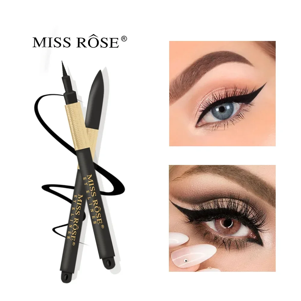 Miss Rose Natural Long-lasting Easy Color Eyeliner Black Pencil Waterproof Non-smudge Quick-drying Matte Liquid Eyleliner Pen