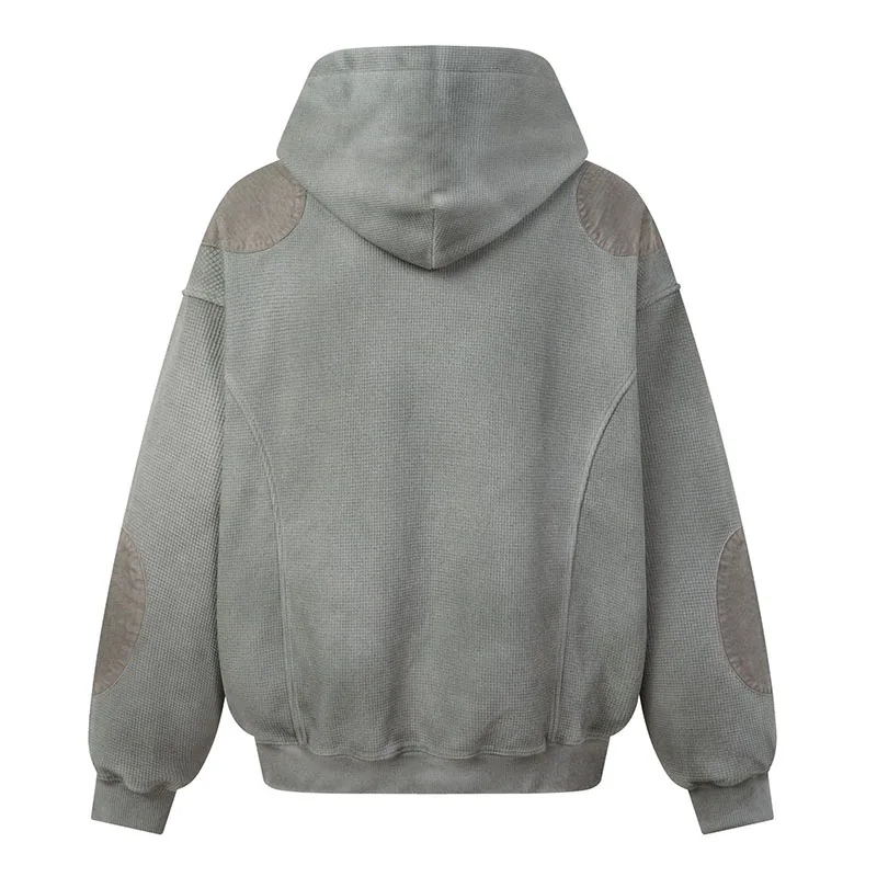 Hip Hop Irregular Patchwork Techwear Jackets Coats Harakuju Streetwear Fashion Pullover Hoodies For Male Oversized