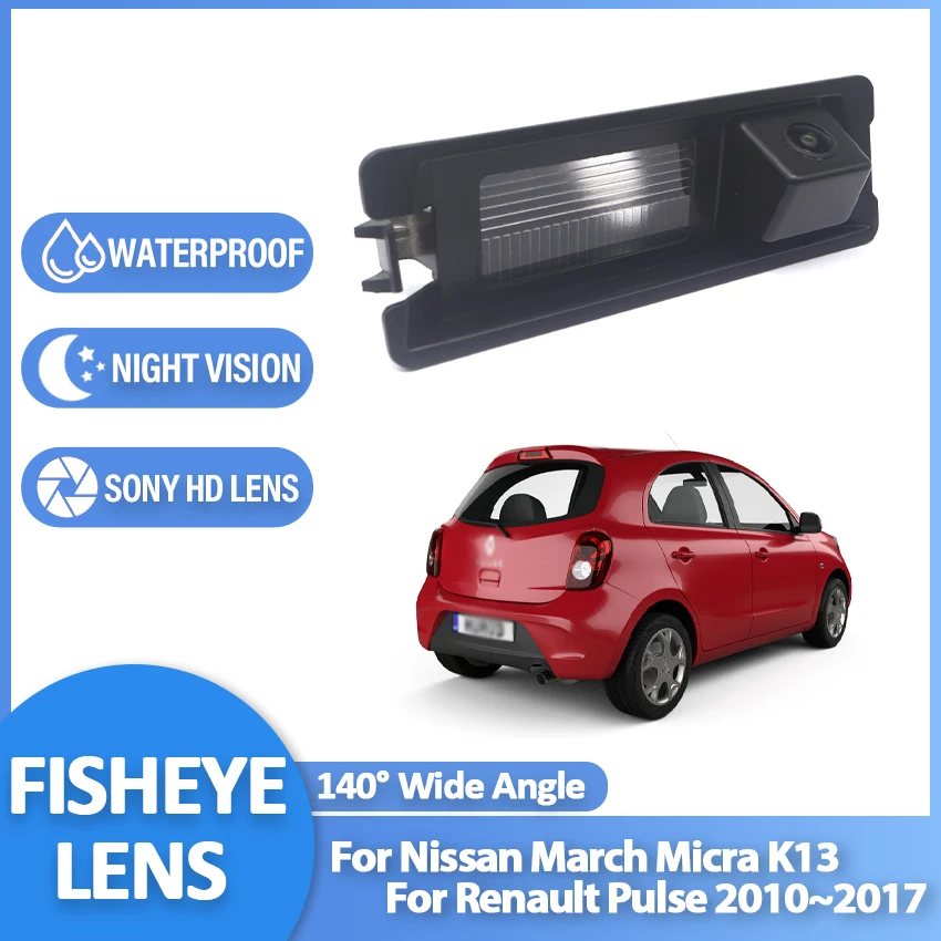 140Degree HD 1080x720P RearView Camera For Nissan March Micra K13 For Renault Pulse 2010~2017 Camera Bracket License Plate Light