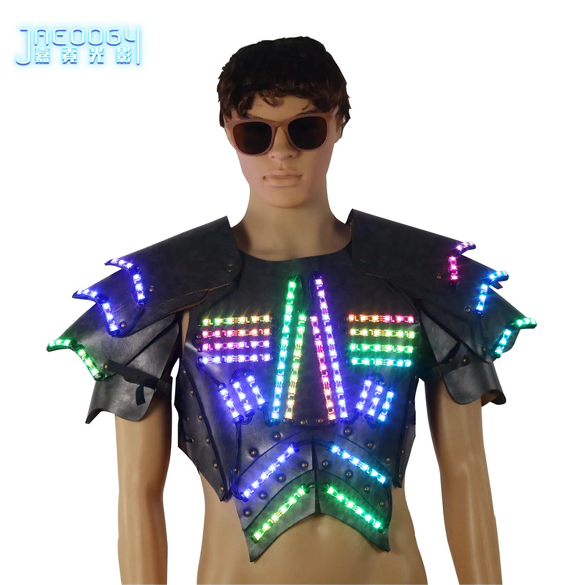 Luminous LED Armor Costume, COSPLAY Stage Performance Vest, Fluorescent Lighting Props, Halloween Party, New