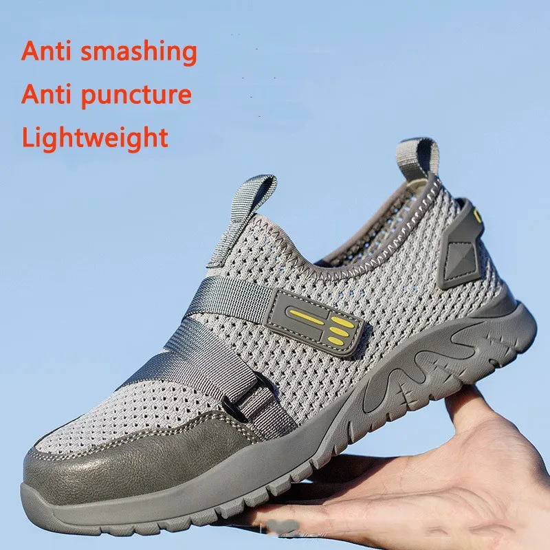 Summer Breathable Men's Safety Shoes Anti Impact And Anti Puncture  Insulation 6kv And Anti Impact Shoes Fashionable Sneakers