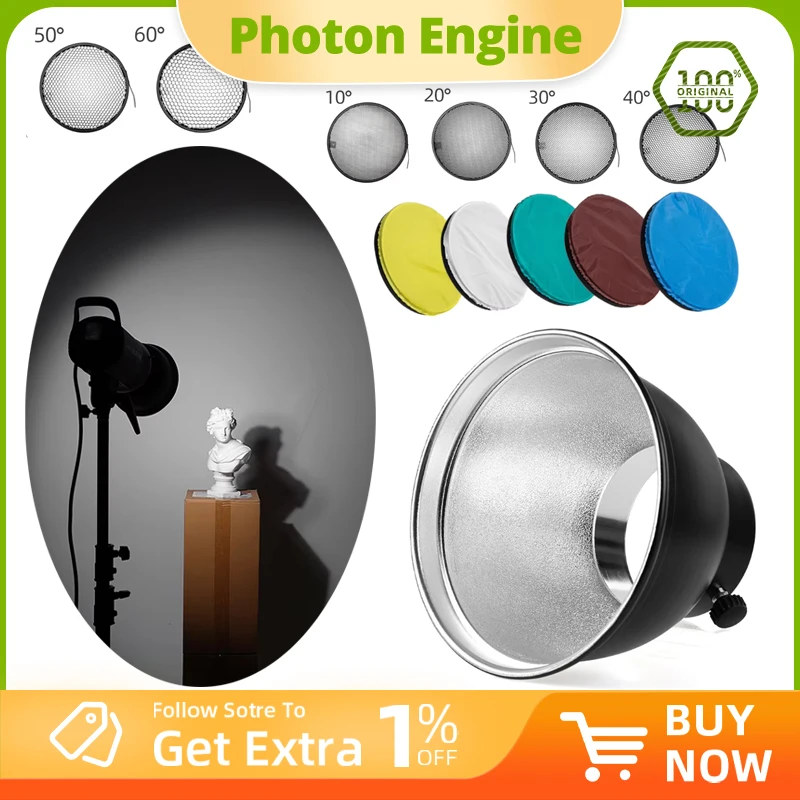 Ambitful 10/20/30/40/50/60 Degree Spotlight Honeycomb Grid Set Speedlite Reflector Diffuser 7'' Standard Bowens Mount