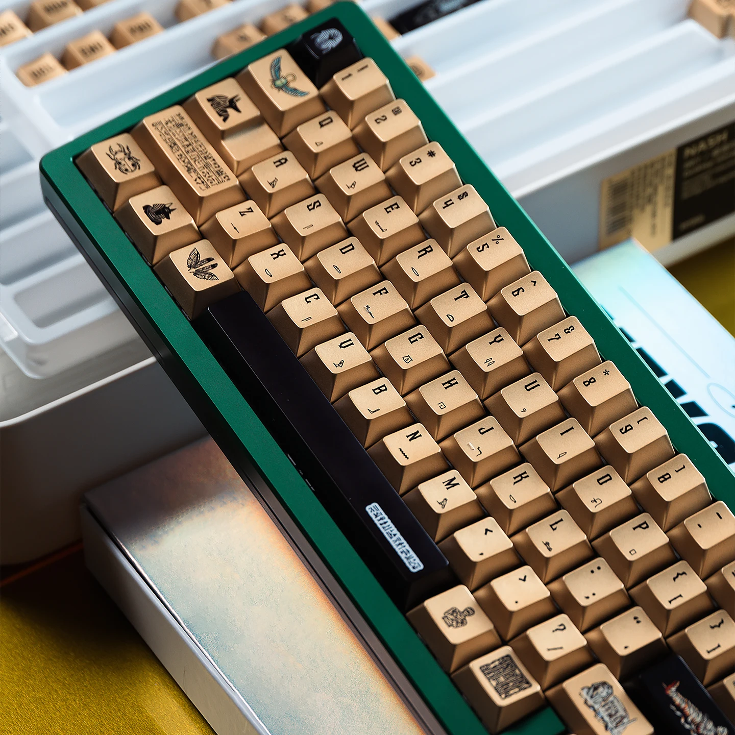 Egypt Keycaps Cherry Profile Metal Paint PBT Keycaps Mental Feel Cool Gold Custom Keycap Retro Keycap For MX Mechanical Keyboard - view 4