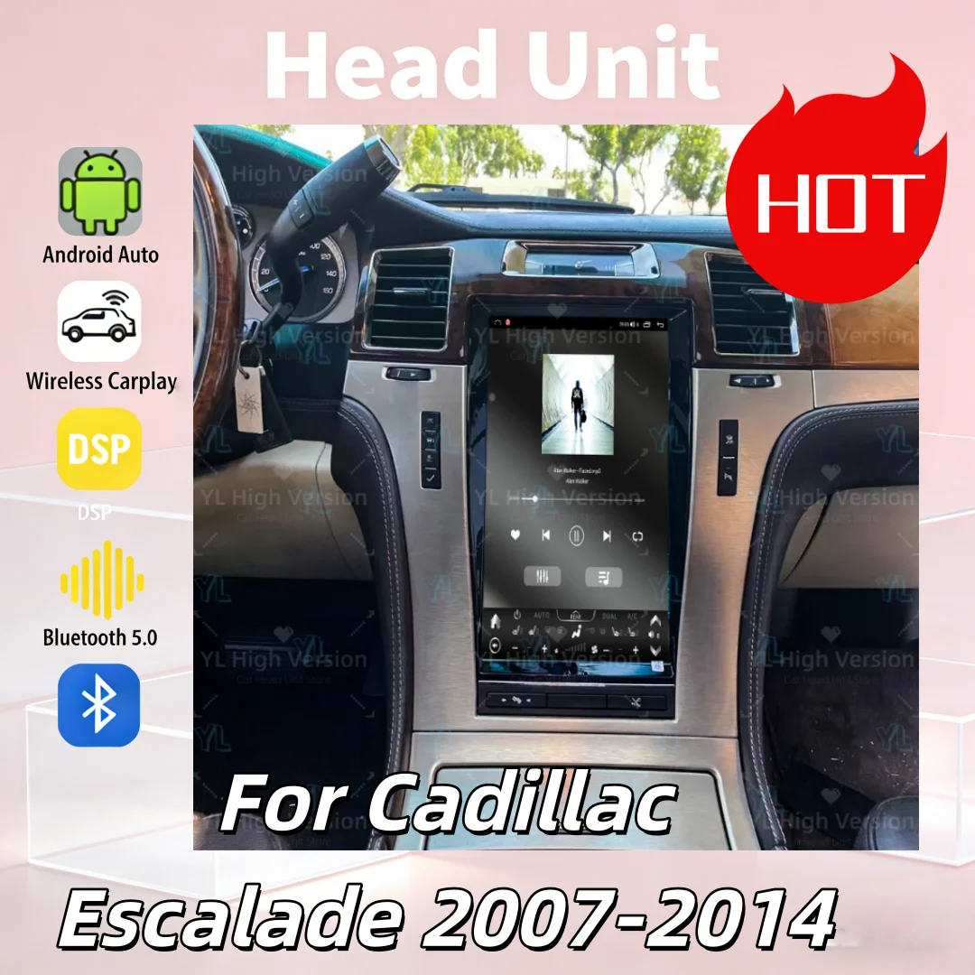 

Автомагнитола с CarPlay и Android 13 для Cadillac Escalade 2007-2014, сенсорный экран, GPS-навигация, мультимедийный проигрыватель, DSP, Bluetooth