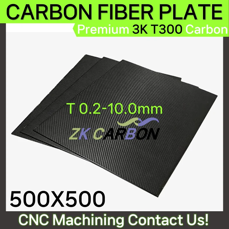 

500x500mm Full 3K Carbon Fiber Sheet Plate High Strength Carbon Board Panel Thickness 0.5mm 1mm 1.5mm 2mm 2.5mm 3mm 4mm 5mm