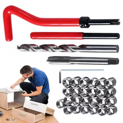 Thread Repair Tool Kit 30 Pieces Helicoil Kit Metal Thread Tool Helicoil Thread Repair Tool Screw Tap Set For Engine Drill Press